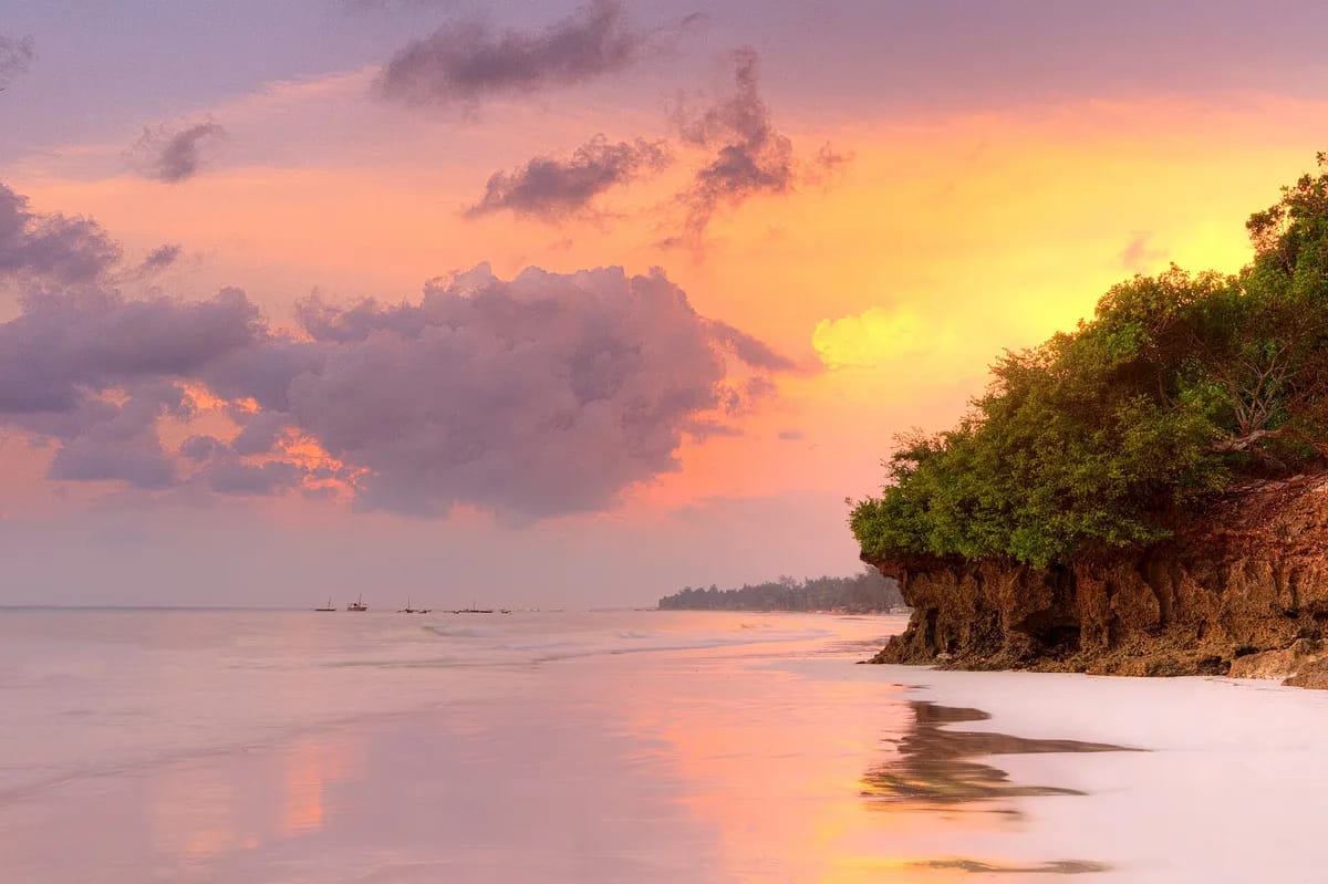 Beachfront resort on Diani Beach, Kenya