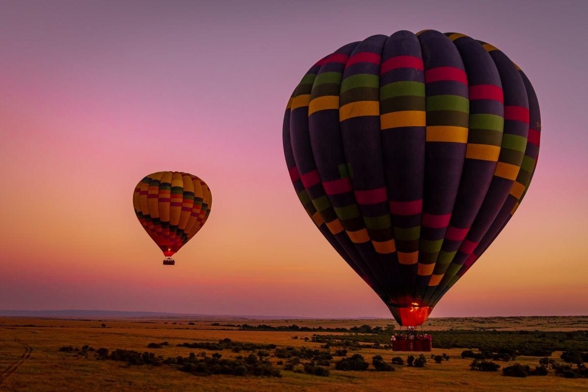 Hot-air balloon safari over the Maasai Mara